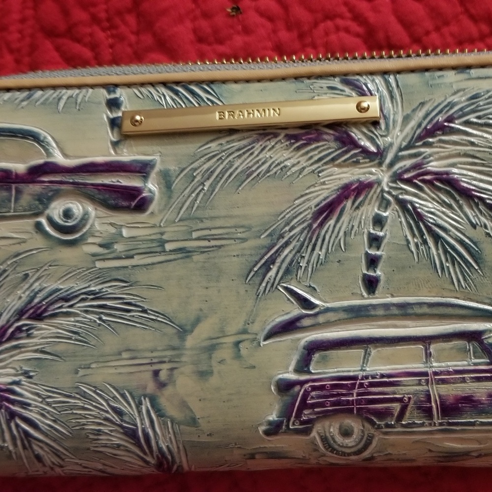 Authentic Brahmin Copa Cabana Zip Around Wallet